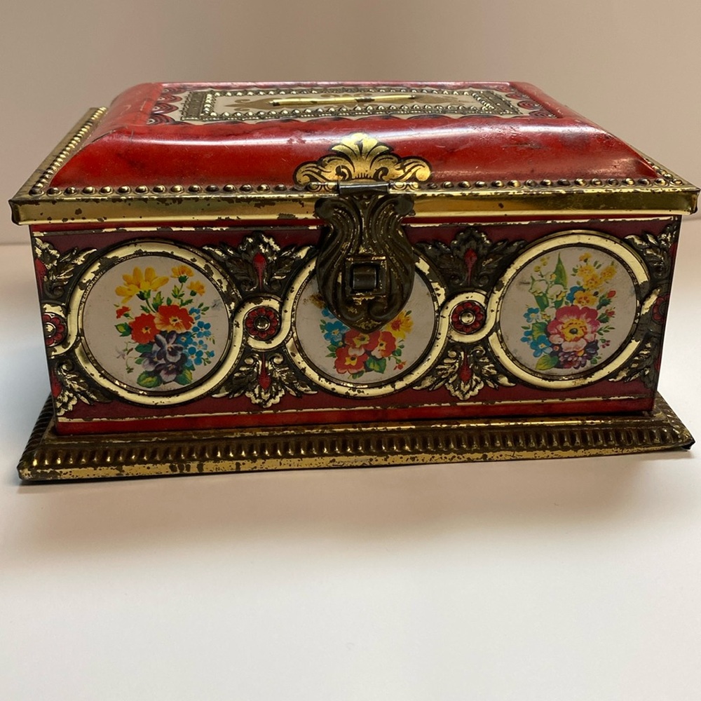 Vintage James P. Linette Candy Tin Bank, Made in Western Germany